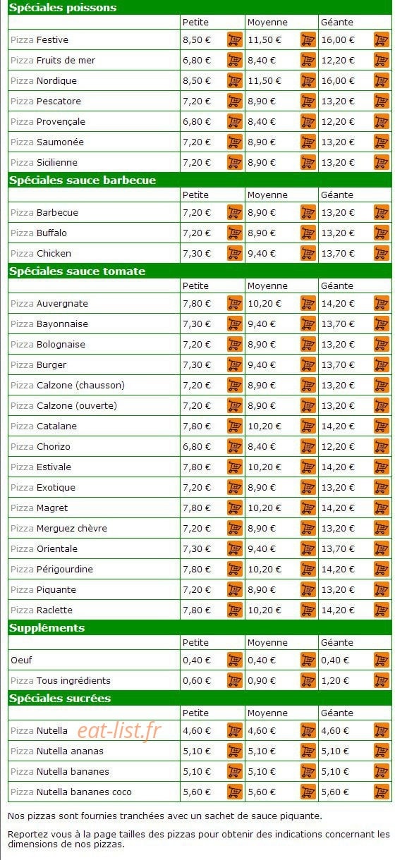 Canet Pizza — carte page 2