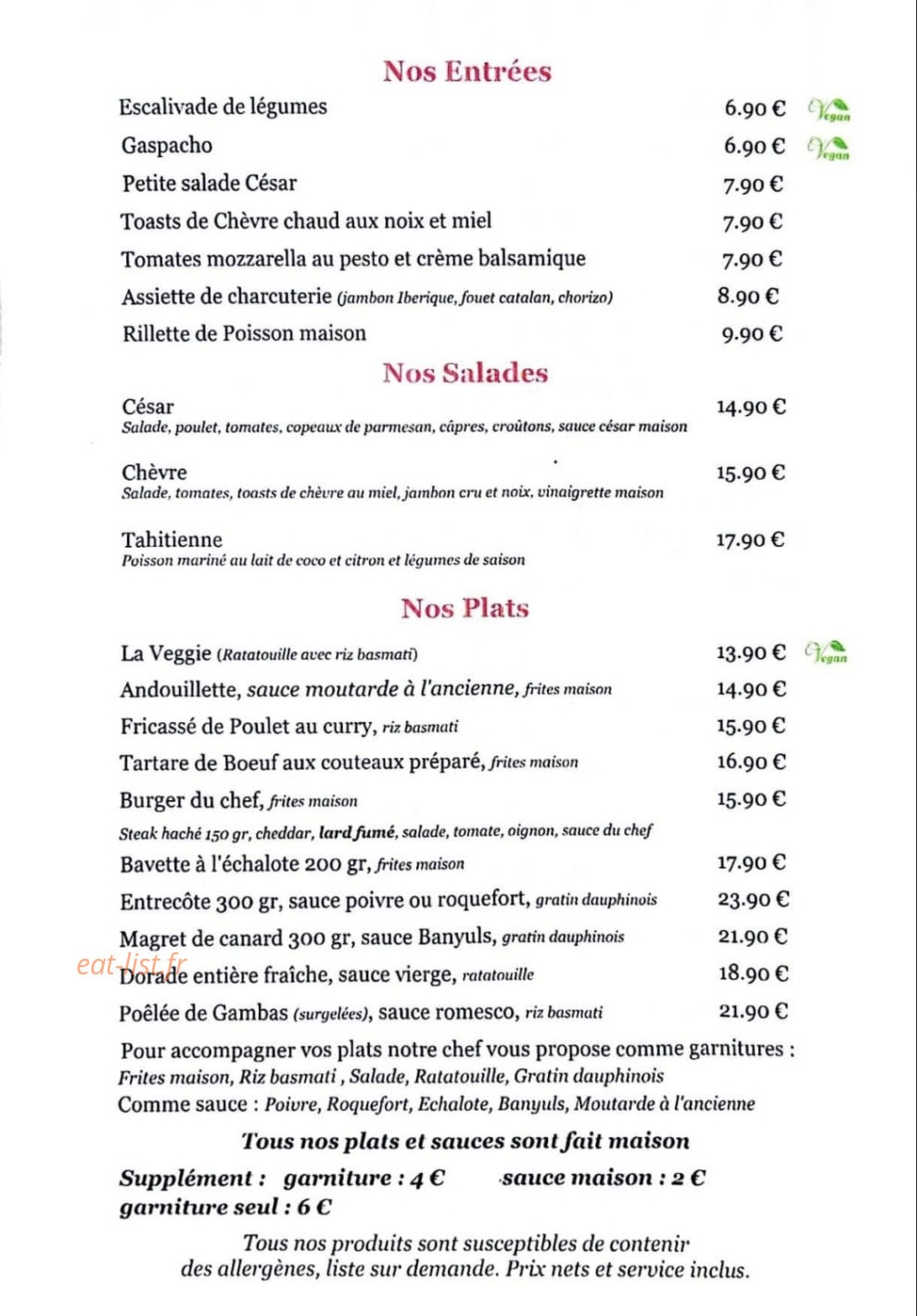 L'Oasis — carte page 1