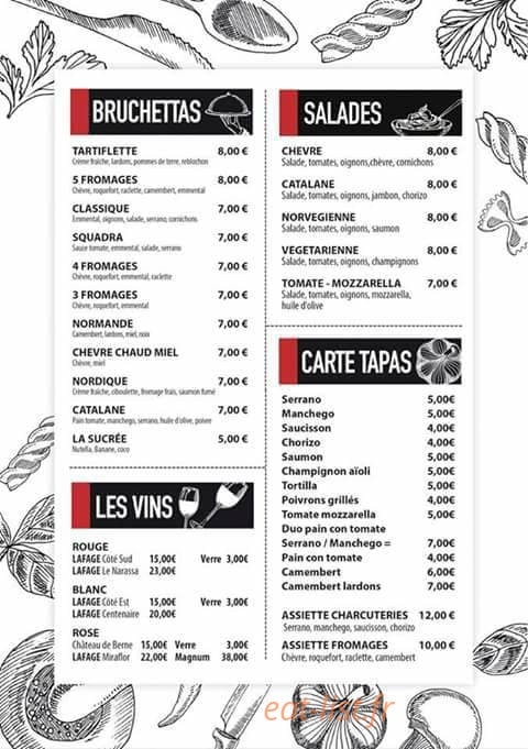 La Bodéga — carte page 1