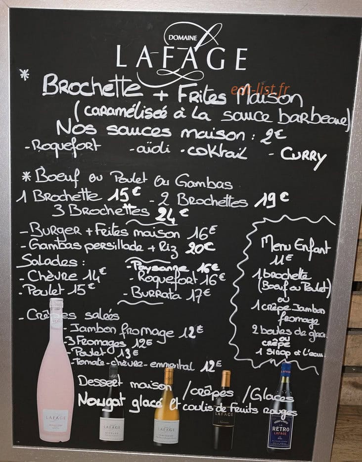 La Guinguette — carte page 1