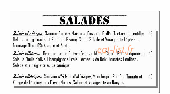 La Plage Gourmande — carte page 6