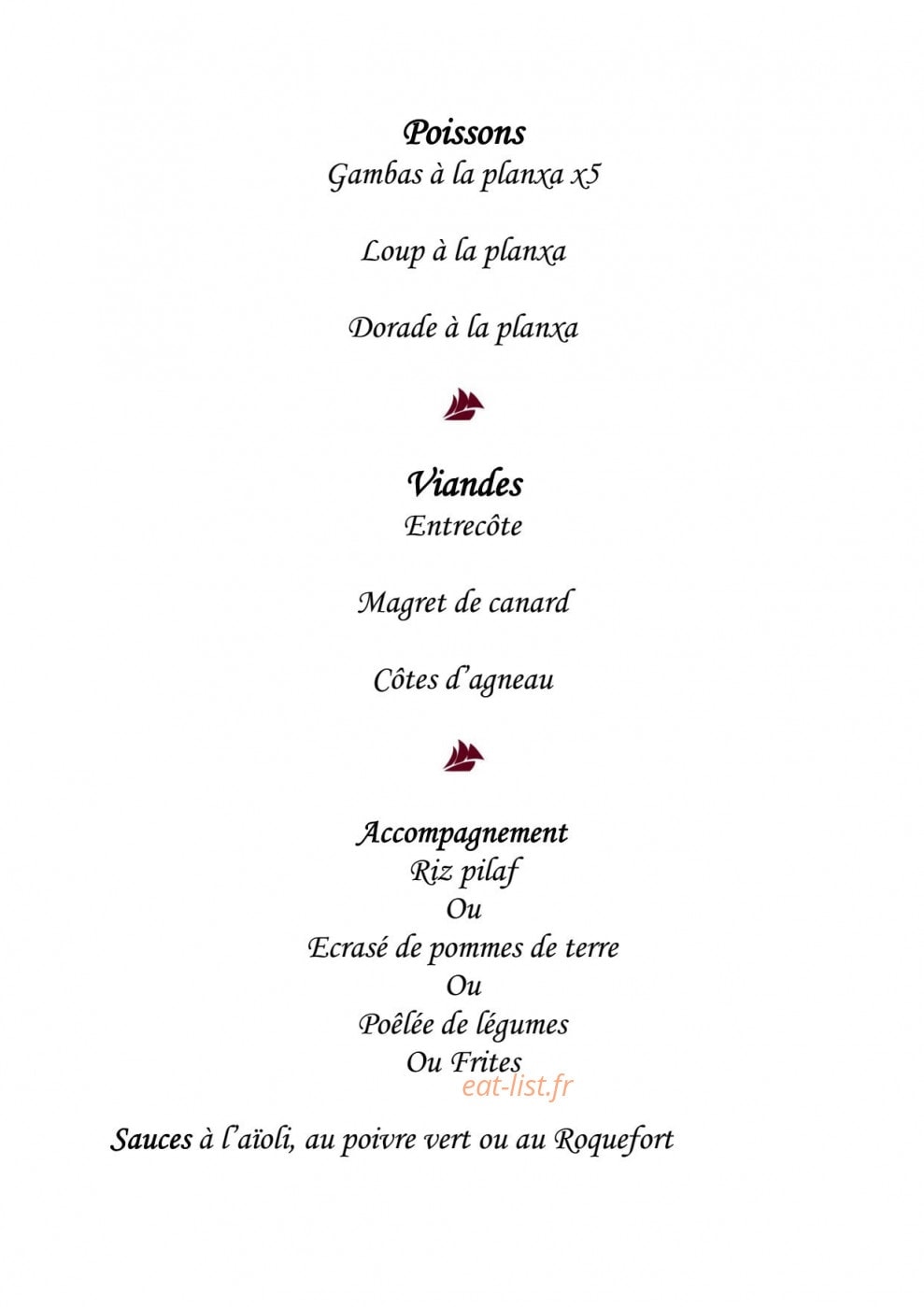 La Table de La Frégate — carte page 4