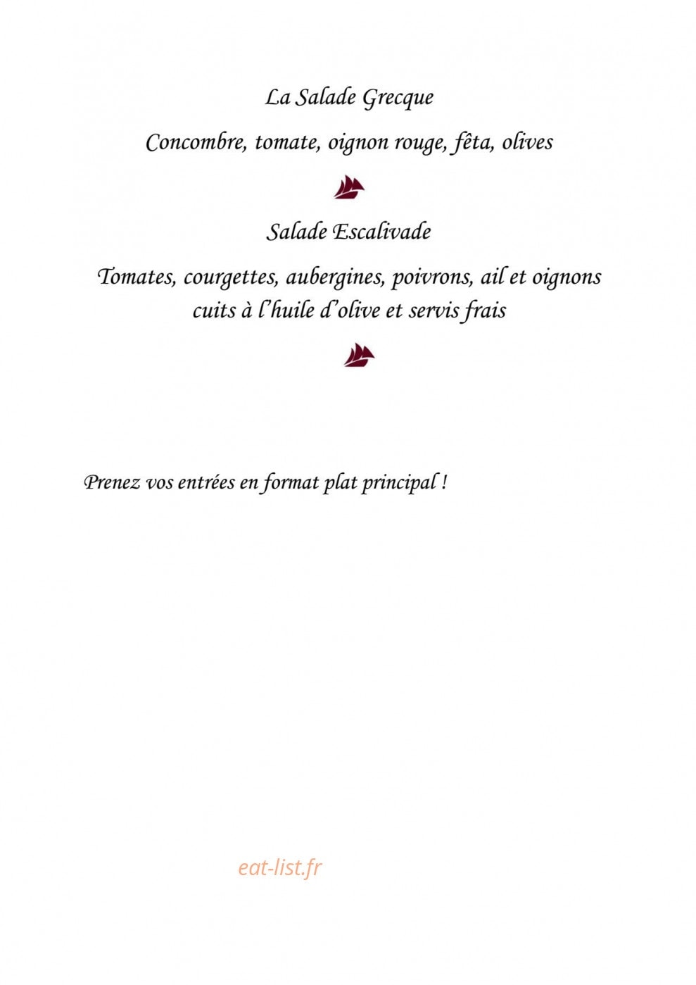 La Table de La Frégate — carte page 3
