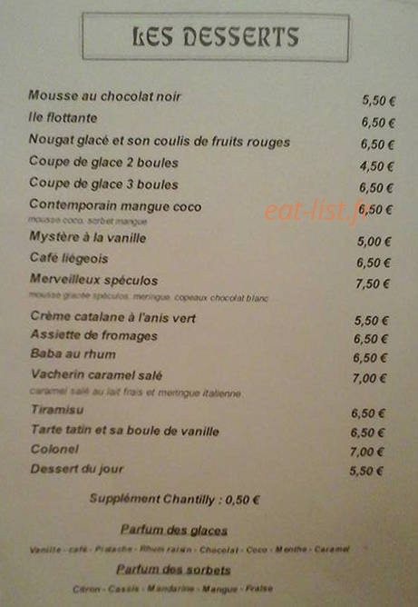 La Table — carte page 3