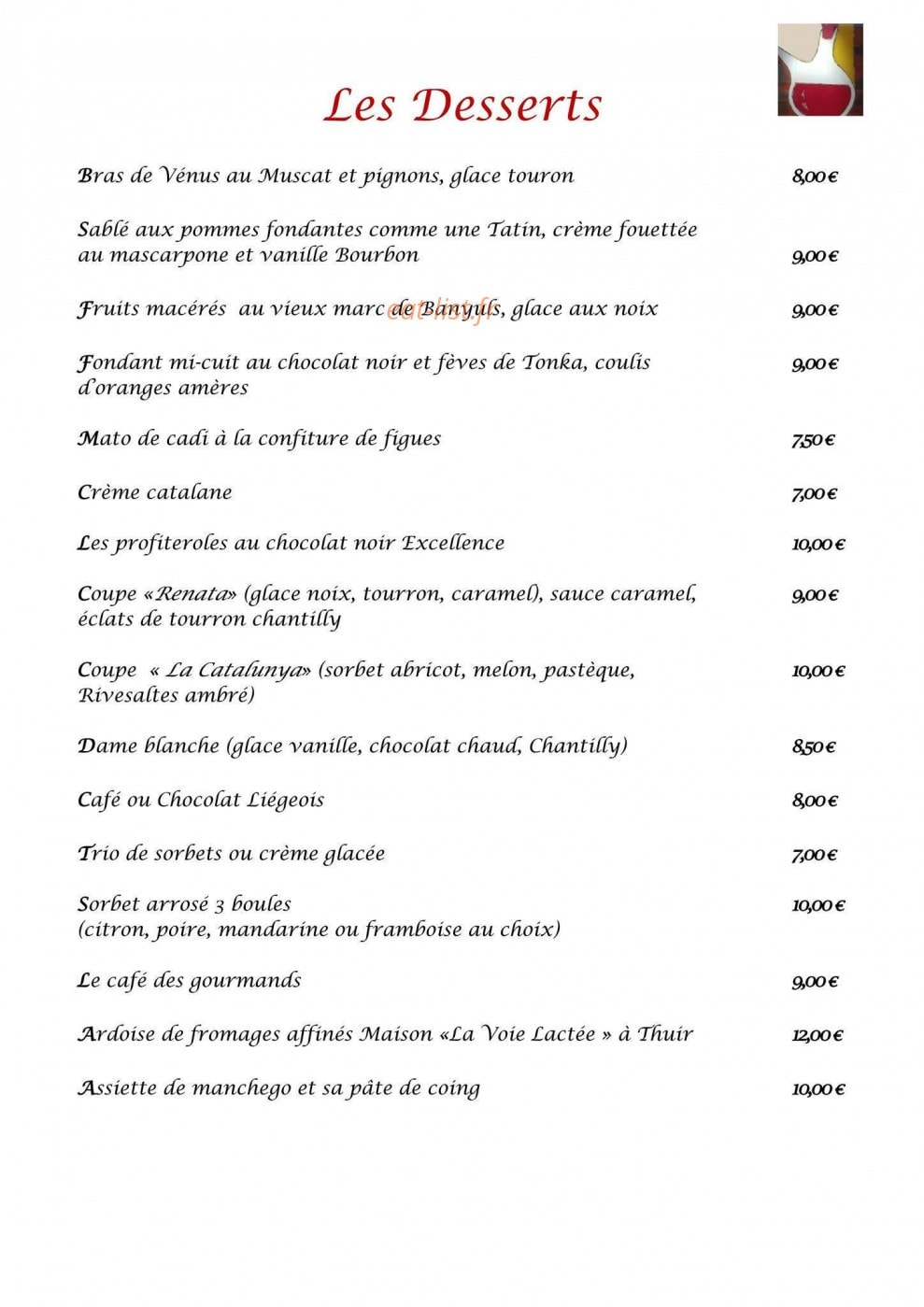 Le Bouchon Catalan — carte page 3