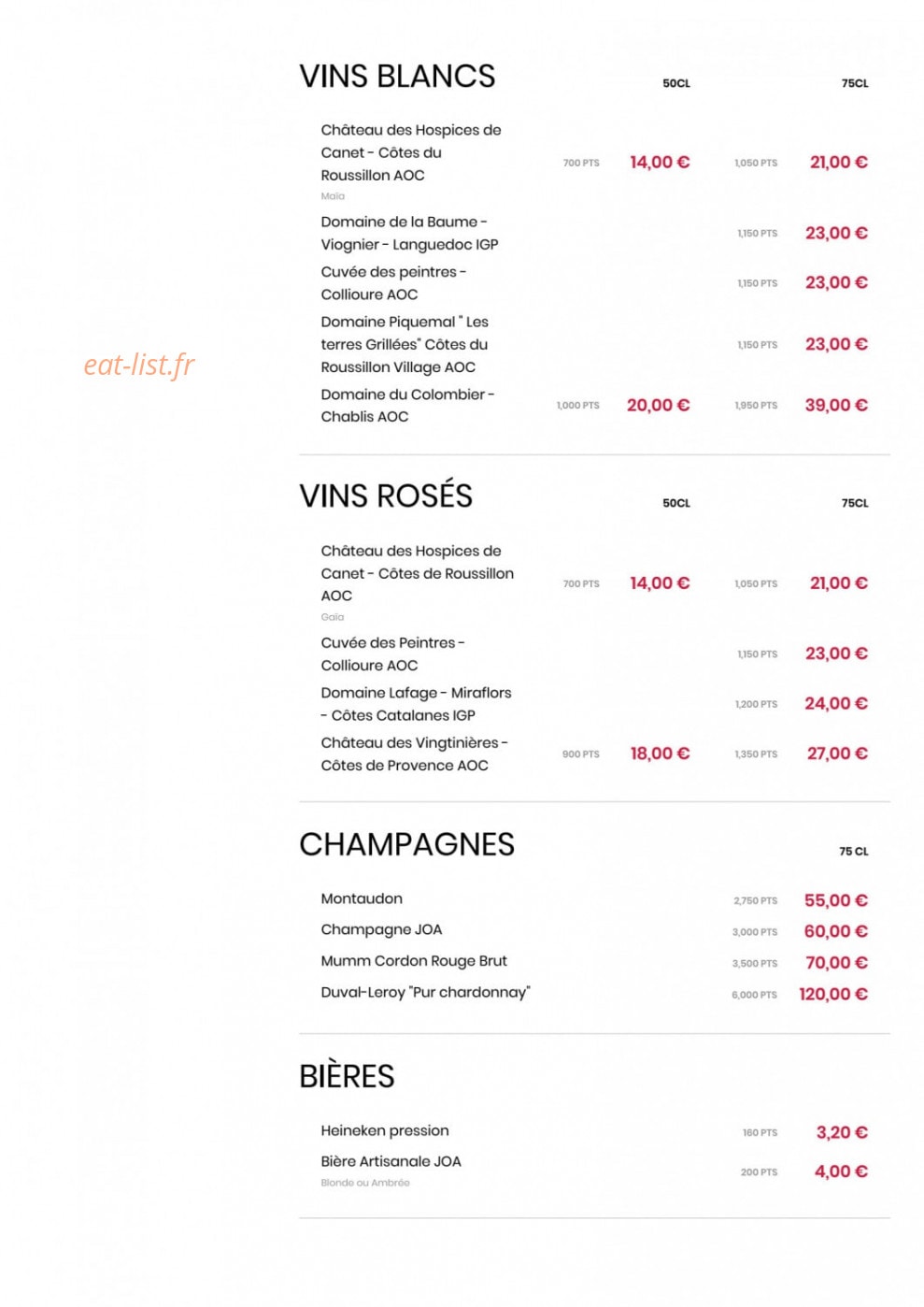Le Comptoir JOA — carte page 5
