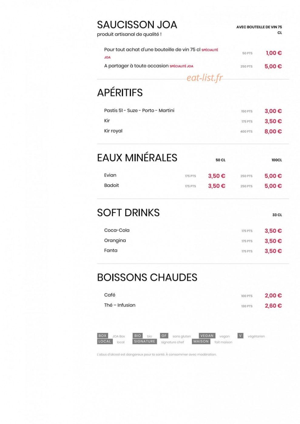 Le Comptoir JOA — carte page 6