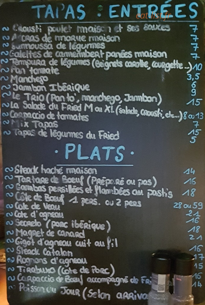 Le Fried — carte page 1