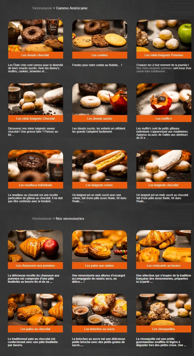 Le Pain du Jour — carte page 1
