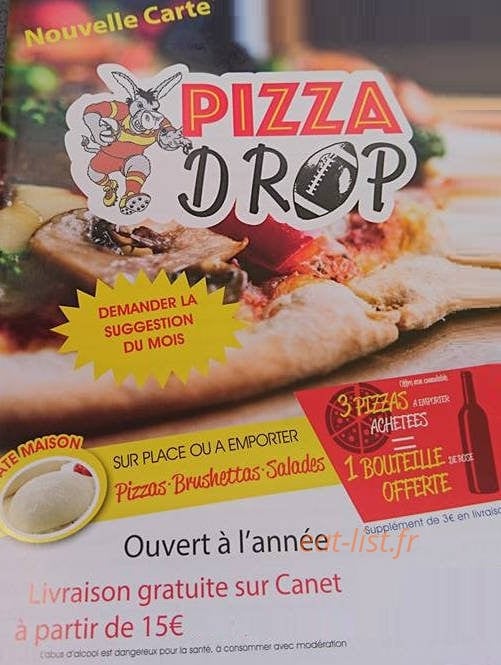 Pizza Drop — carte page 1