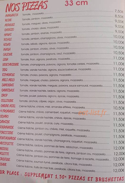 Pizza Drop — carte page 2