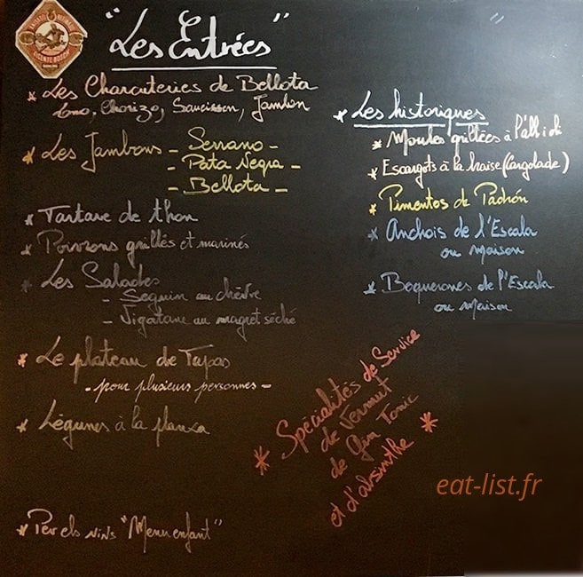 Restaurant Vigatane — carte page 1