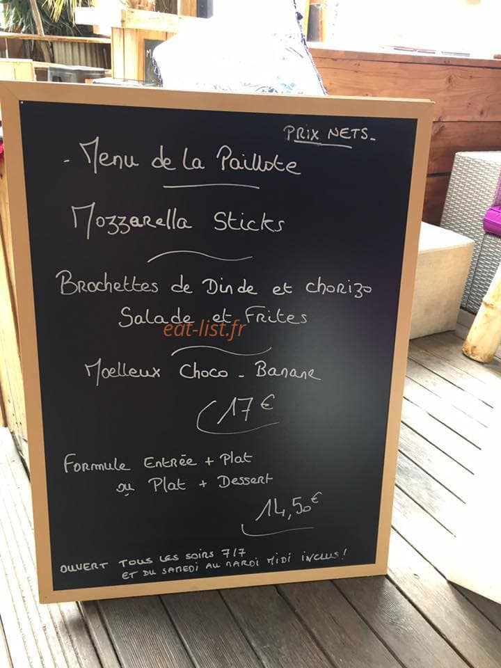 La Paillote — carte page 1