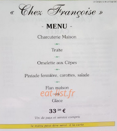 Chez Françoise — carte page 1