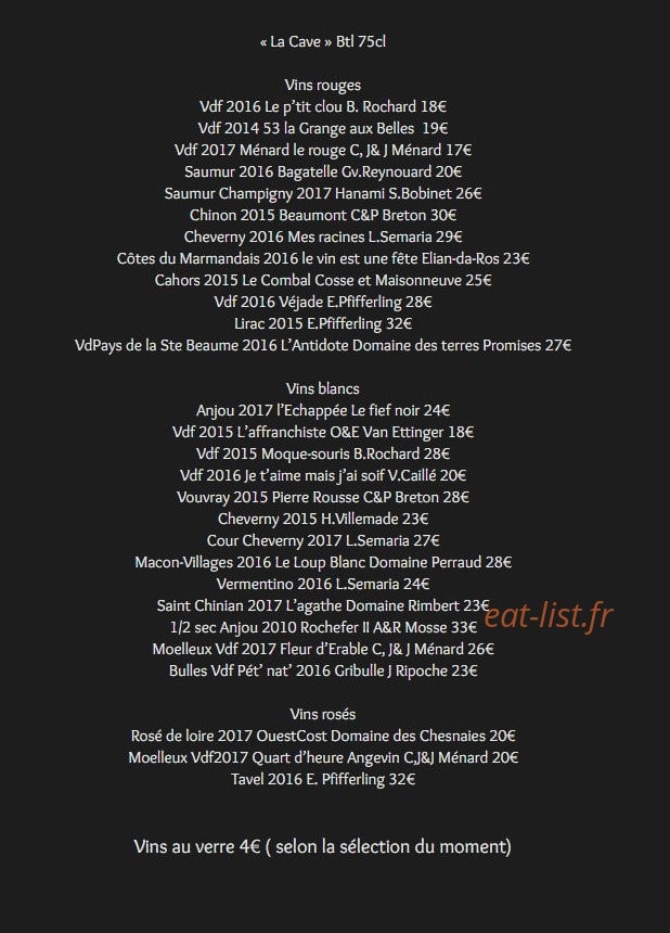 Au P’tit Resto — carte page 2