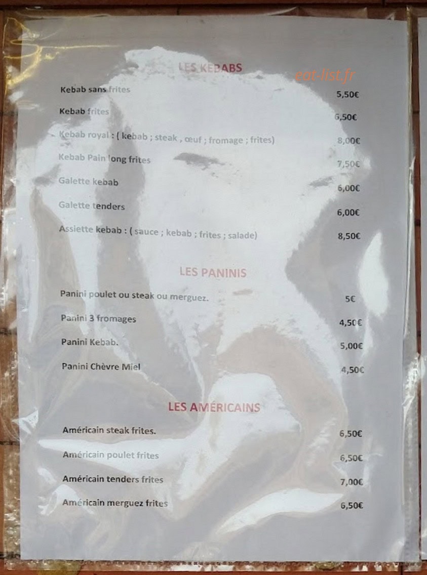 Aziz Kebab — carte page 1