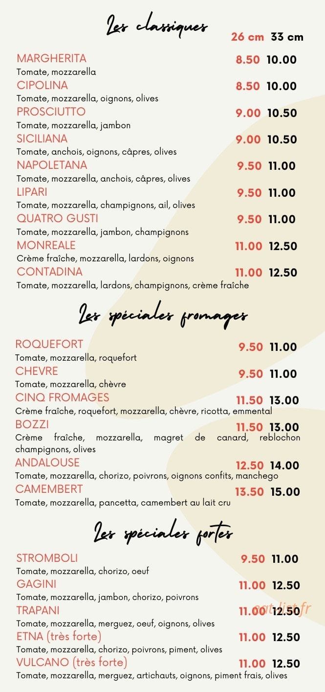 Pizza Bacioni — carte page 2