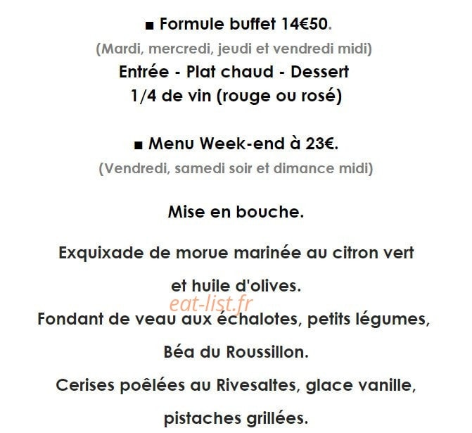 Restaurant la Belle Vigne — carte page 5