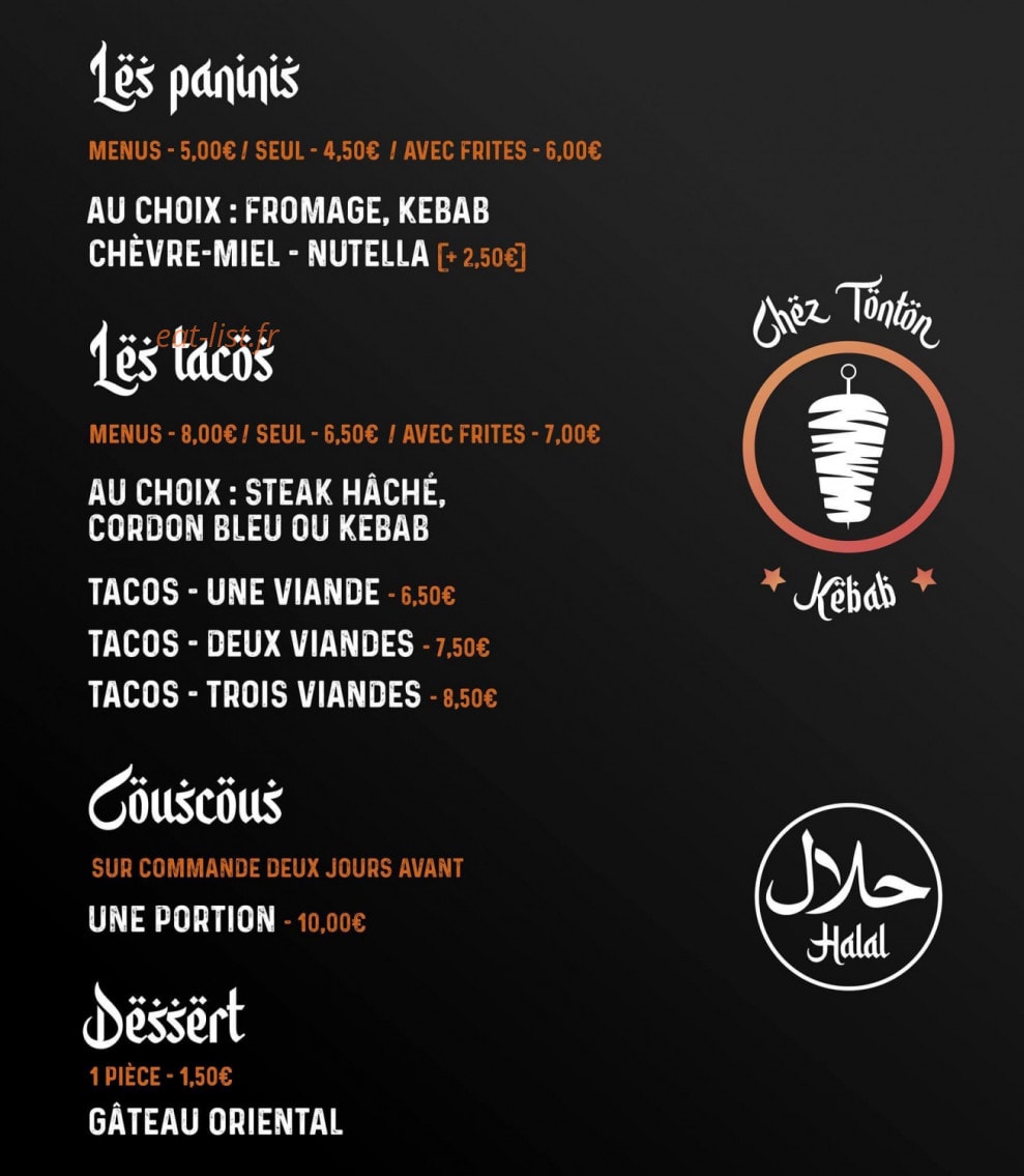 tonton kebab les 4saveurs du monde — carte page 3