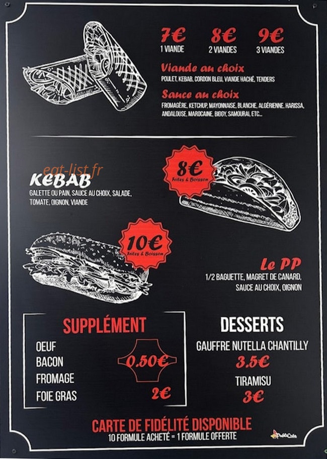 Chez PP — carte page 1