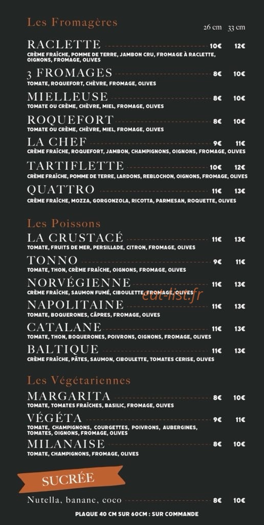 Carte et menu de L’atelier de Julien à Saint Feliu d'Avall — Les fromages, poissons et végétariennes