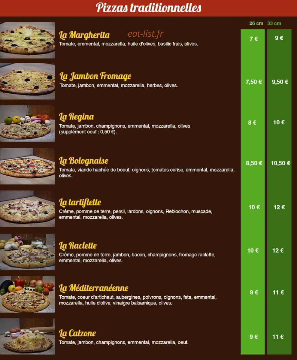 Pizza Tony — carte page 1