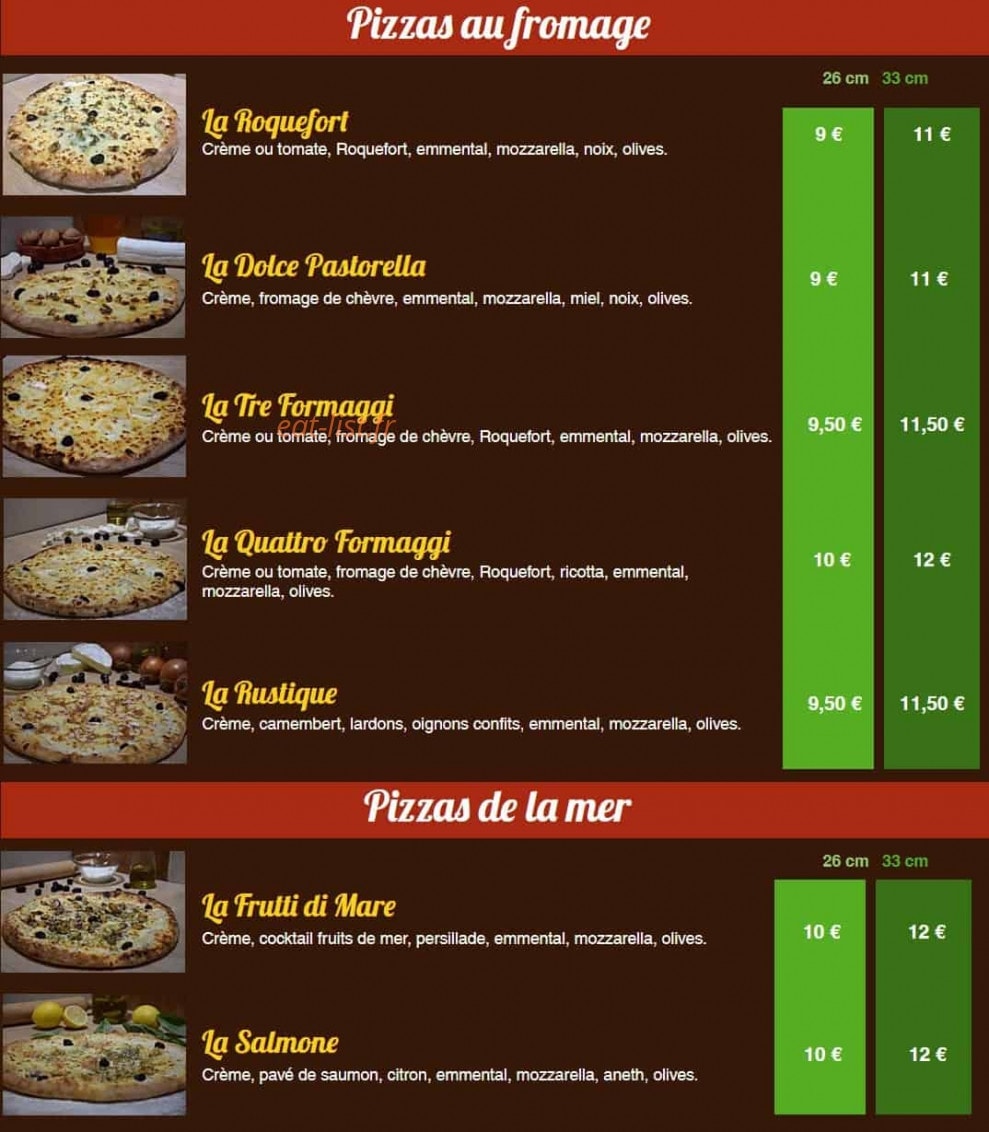 Pizza Tony — carte page 2