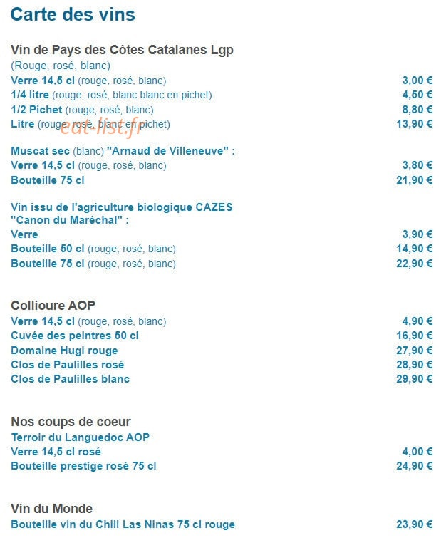 Bar-brasserie de la Marine — carte page 2