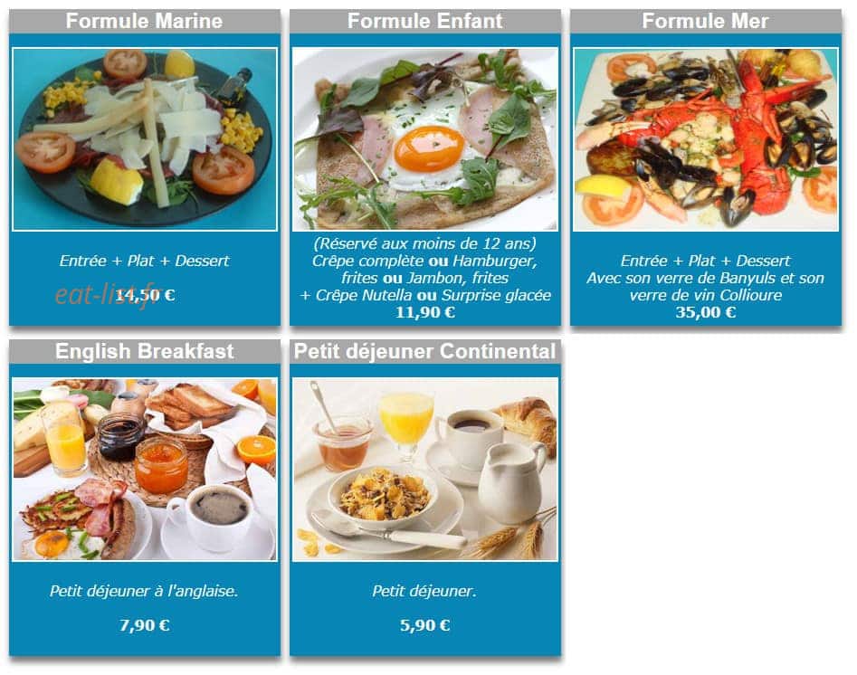 Bar-brasserie de la Marine — carte page 1