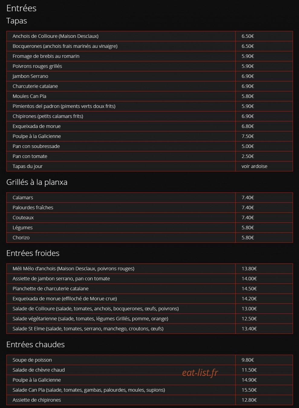 Can Pla — carte page 1
