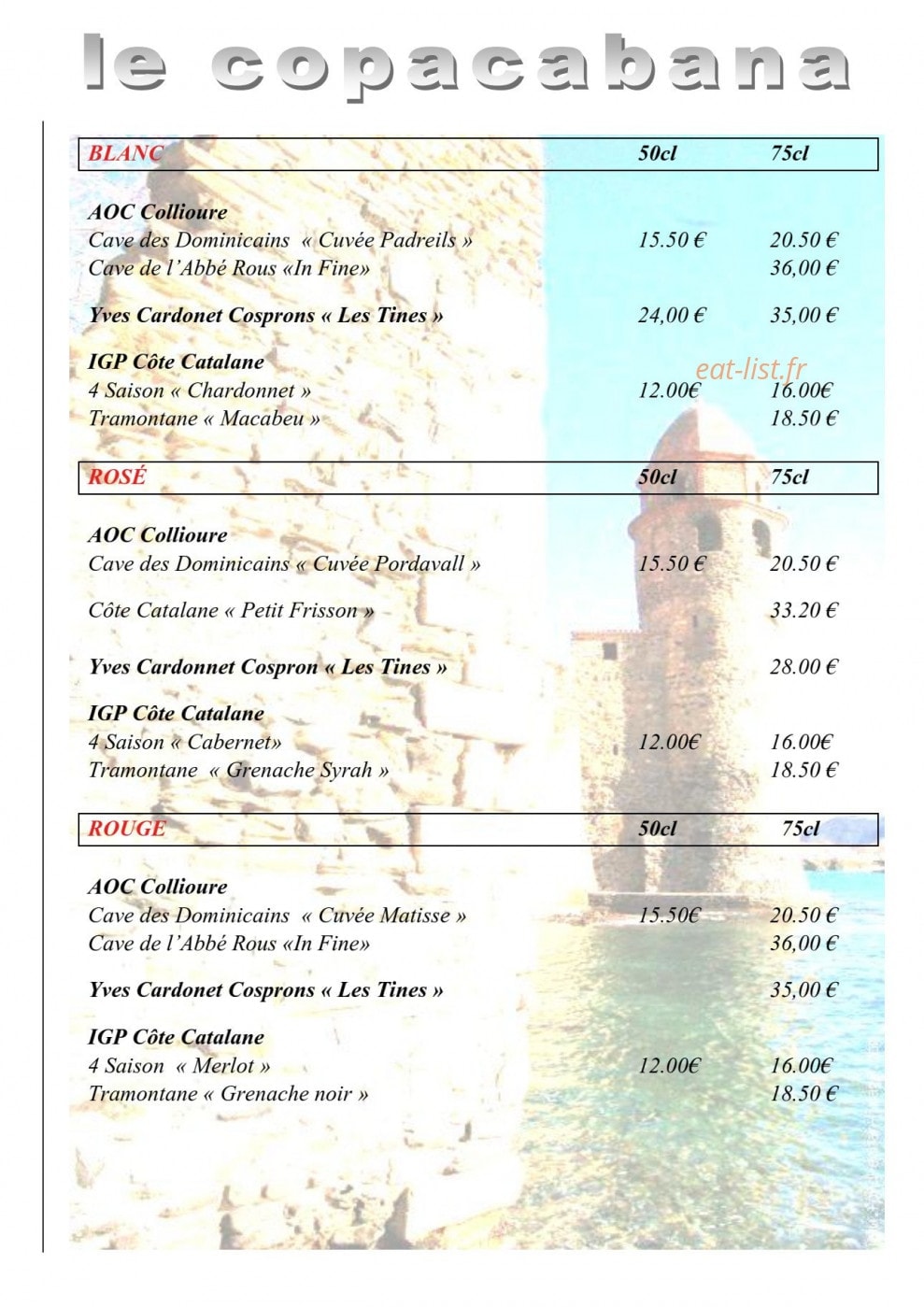 Copacabana — carte page 6