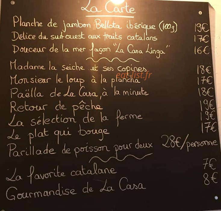 La Casa Linga — carte page 1