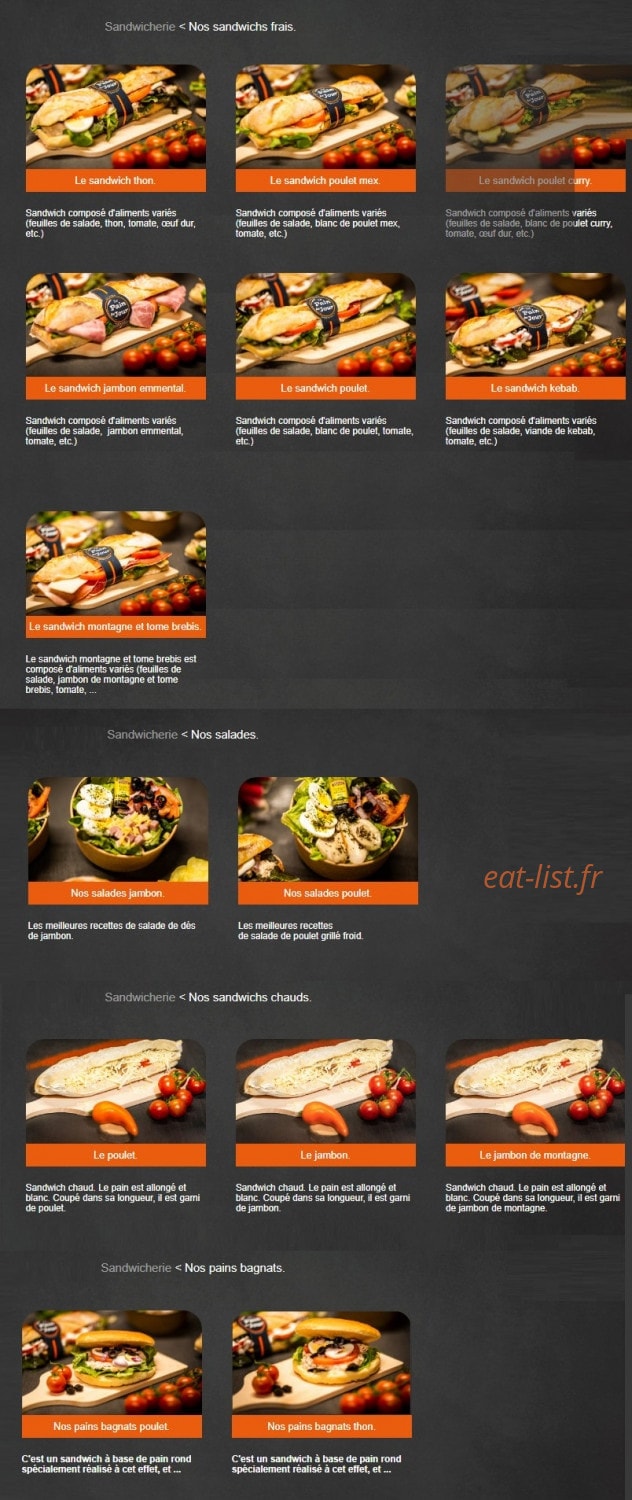 Le Pain du Jour — carte page 3
