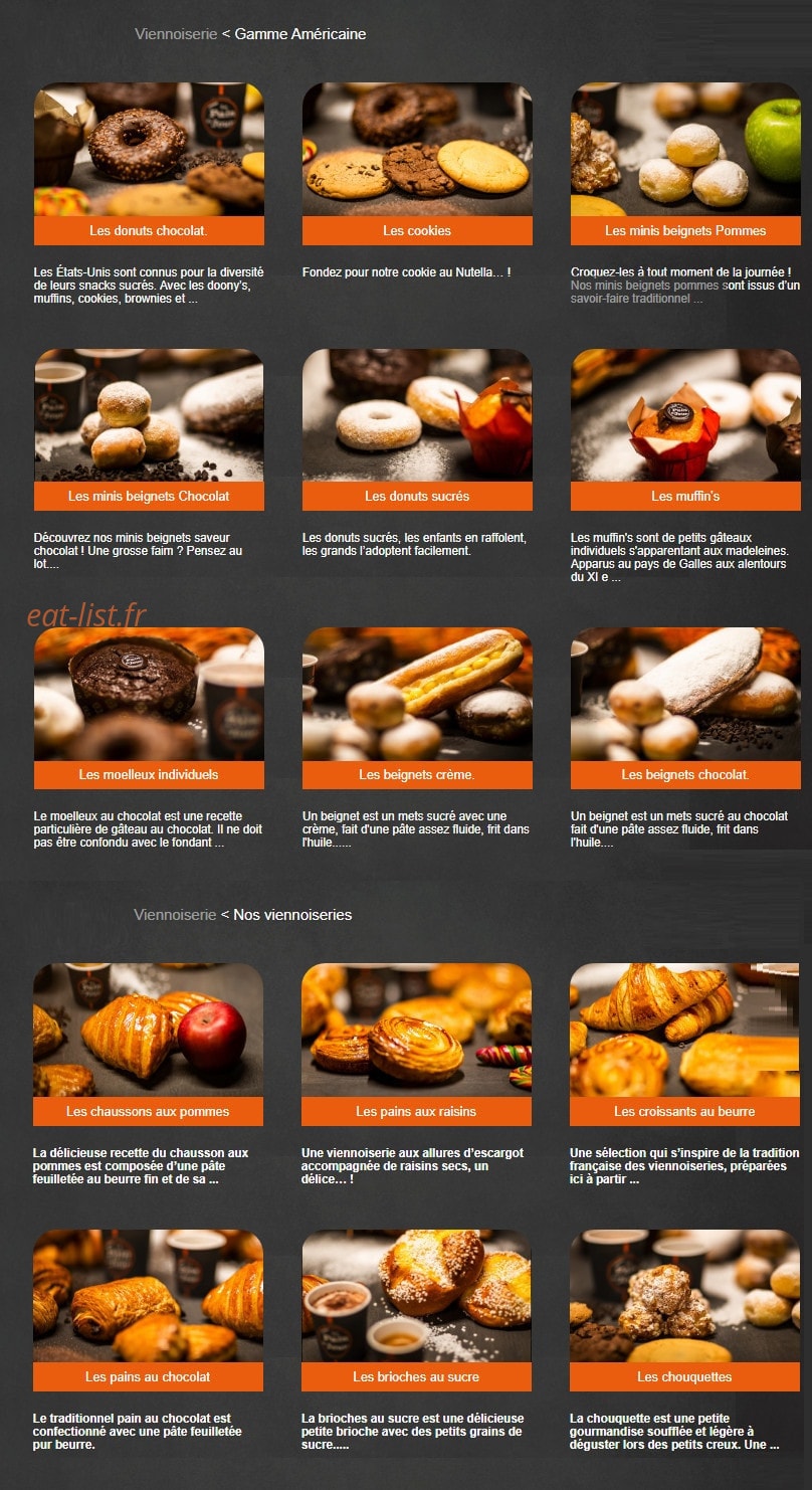 Le Pain du Jour — carte page 1