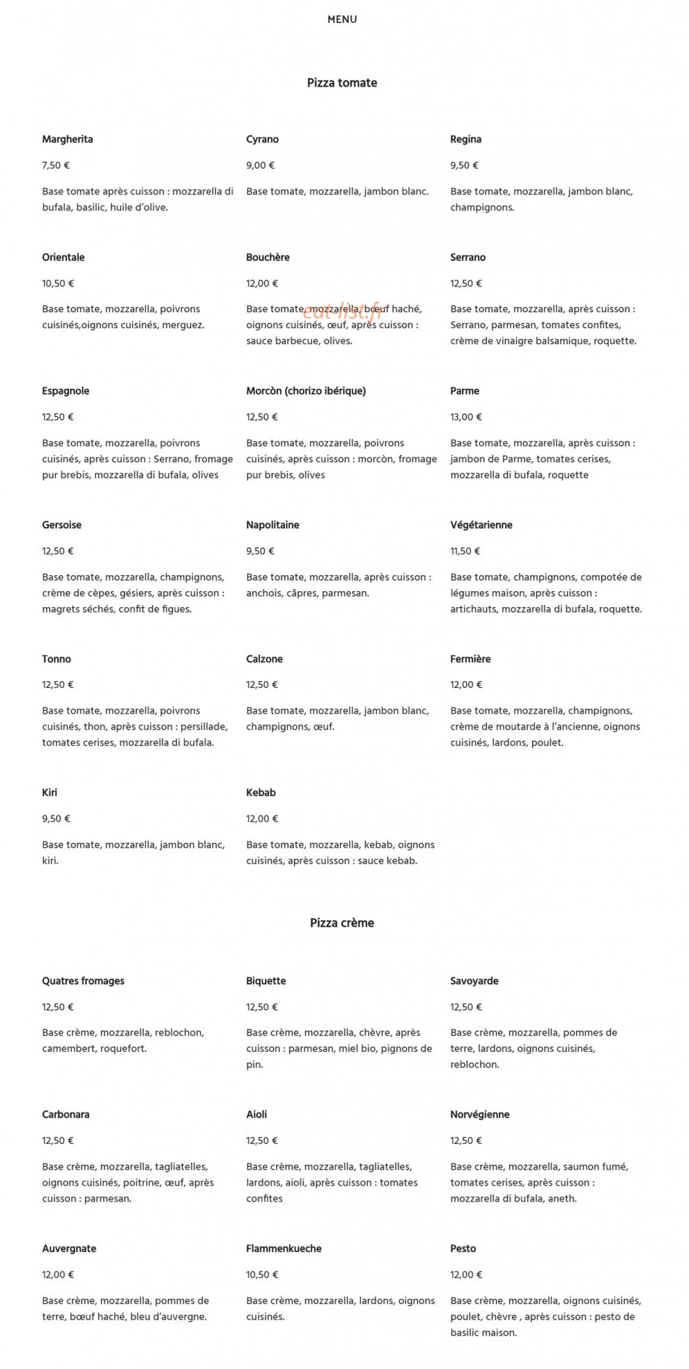 Follia della pizza — carte page 2