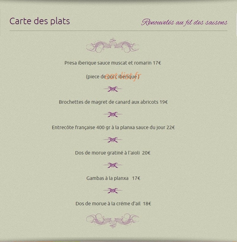 Au Remp'Arts — carte page 2