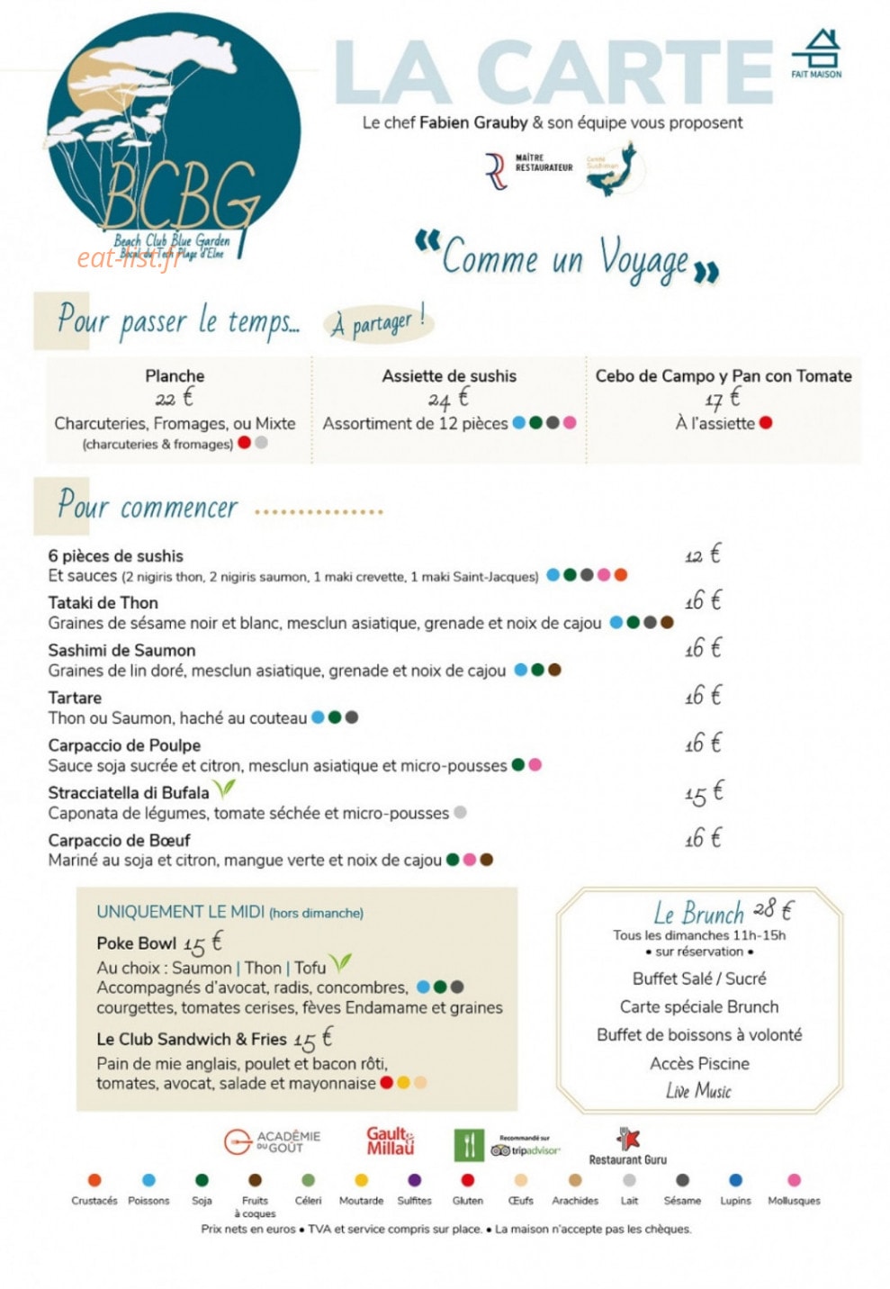 Bcbg — carte page 1
