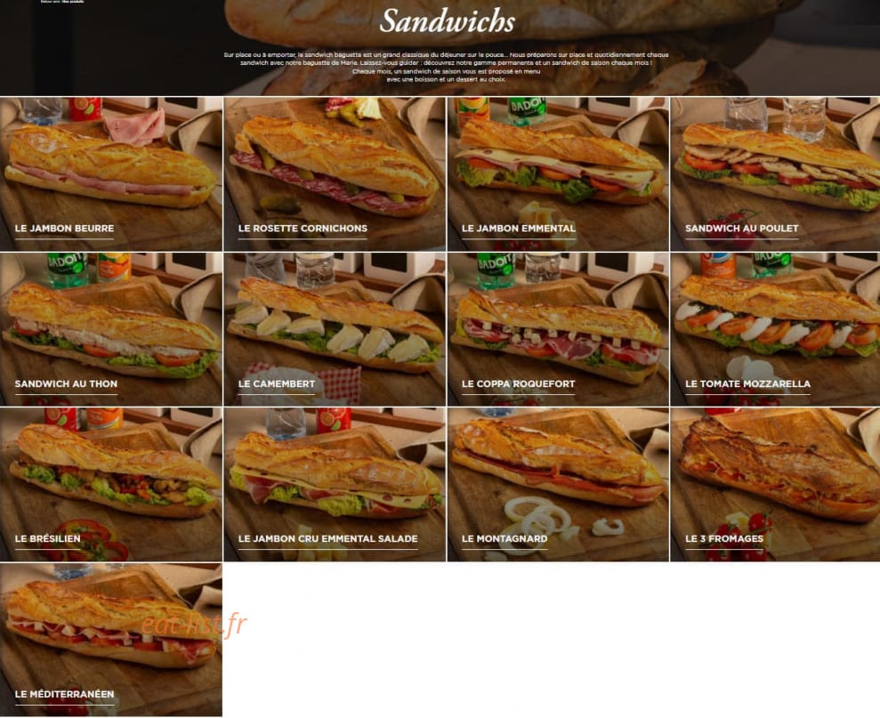 Boulangerie Marie Blachere — carte page 6