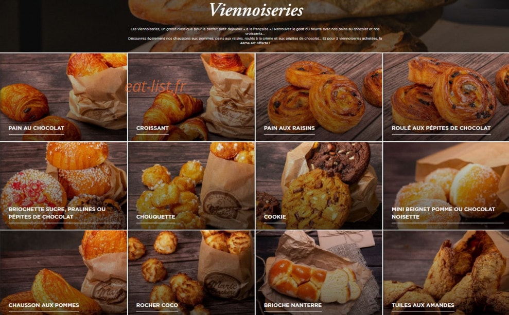 Boulangerie Marie Blachere — carte page 2