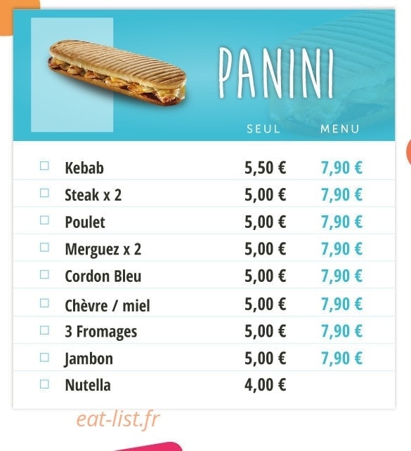 Mam's kebab — carte page 2