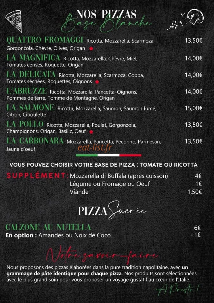 Vera Pizza — carte page 3