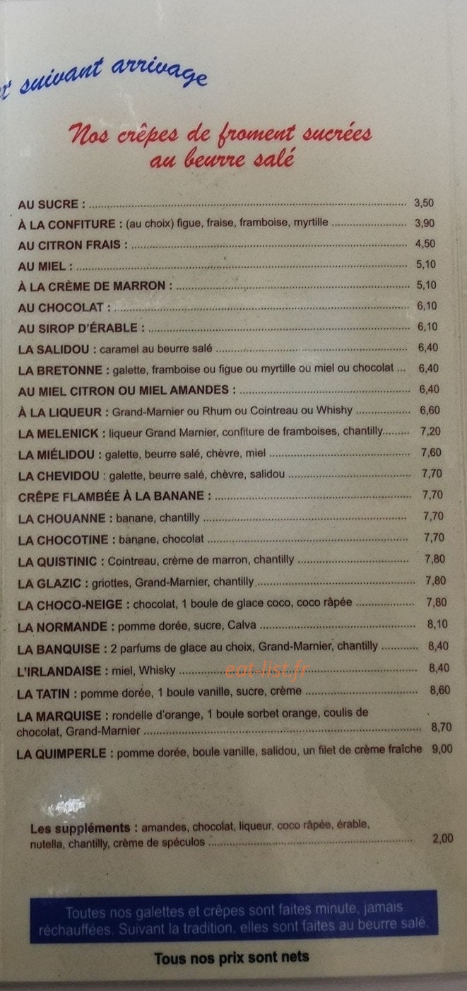 LULU S Crêperie — carte page 4