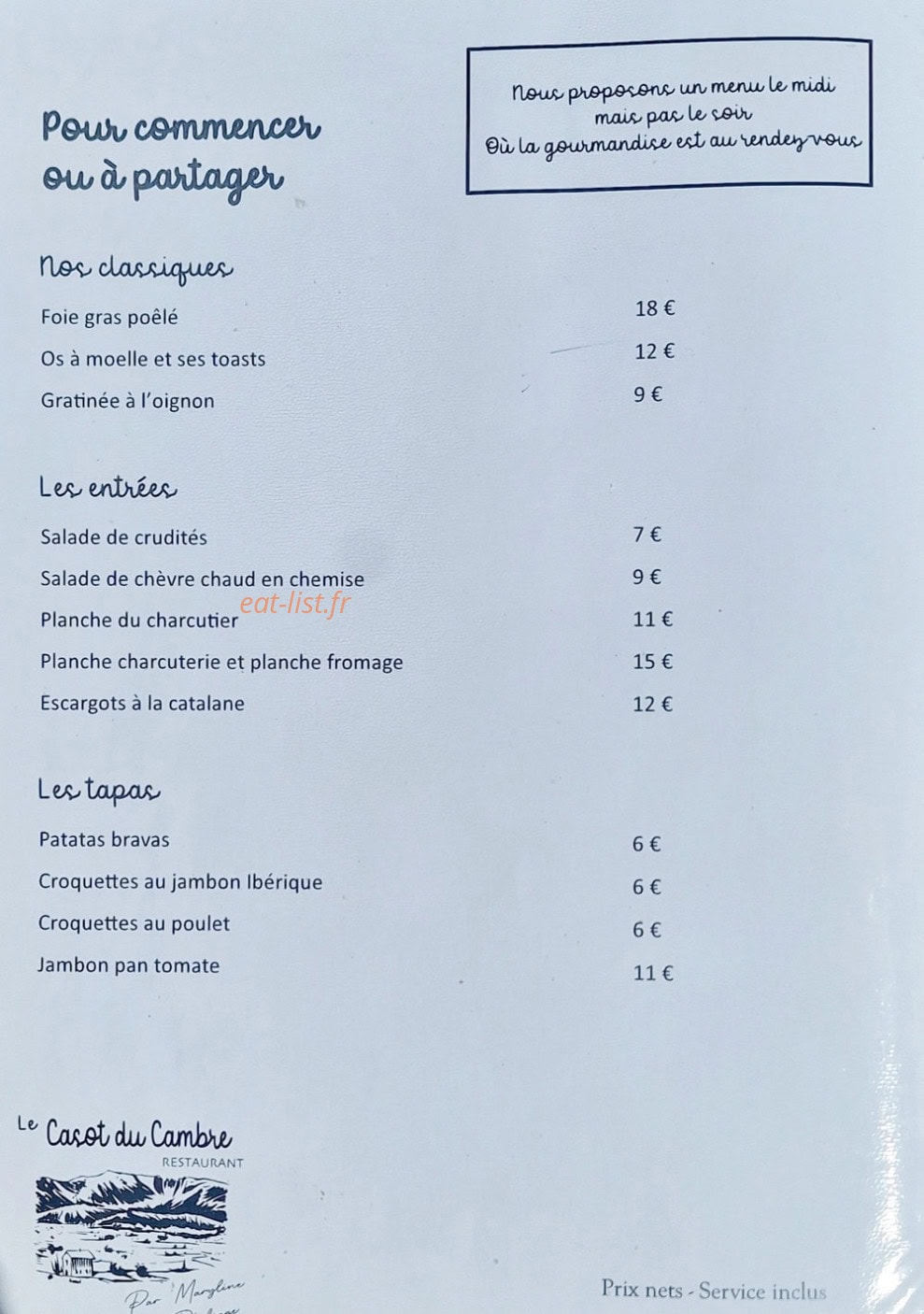 Le Casot du Cambre — carte page 1