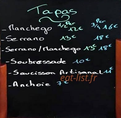 Bar In8 — carte page 1