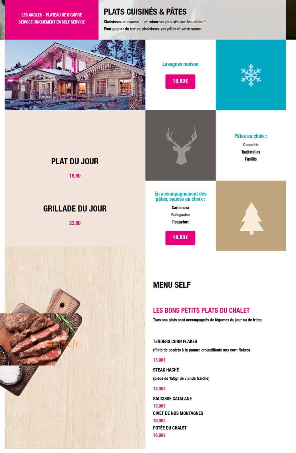 Le Chalet — carte page 1