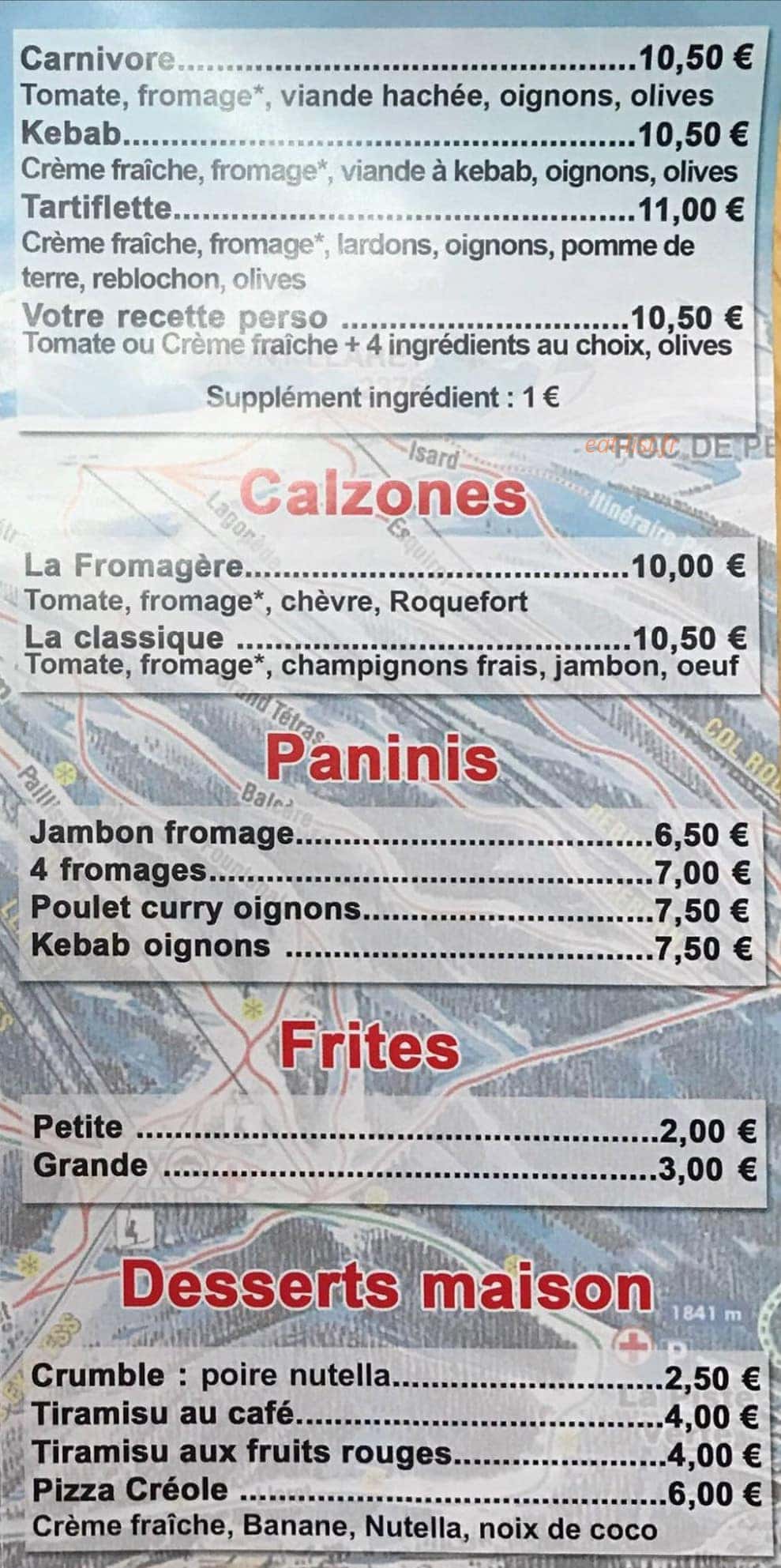 X'treme pizza — carte page 3