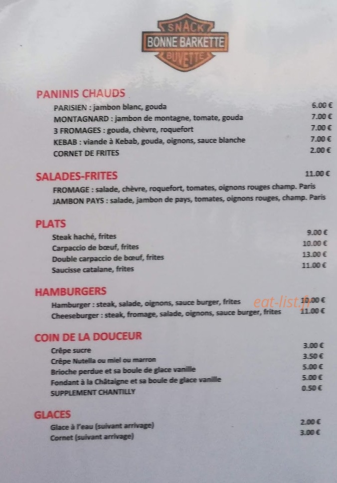 Bonne Barkette — carte page 1