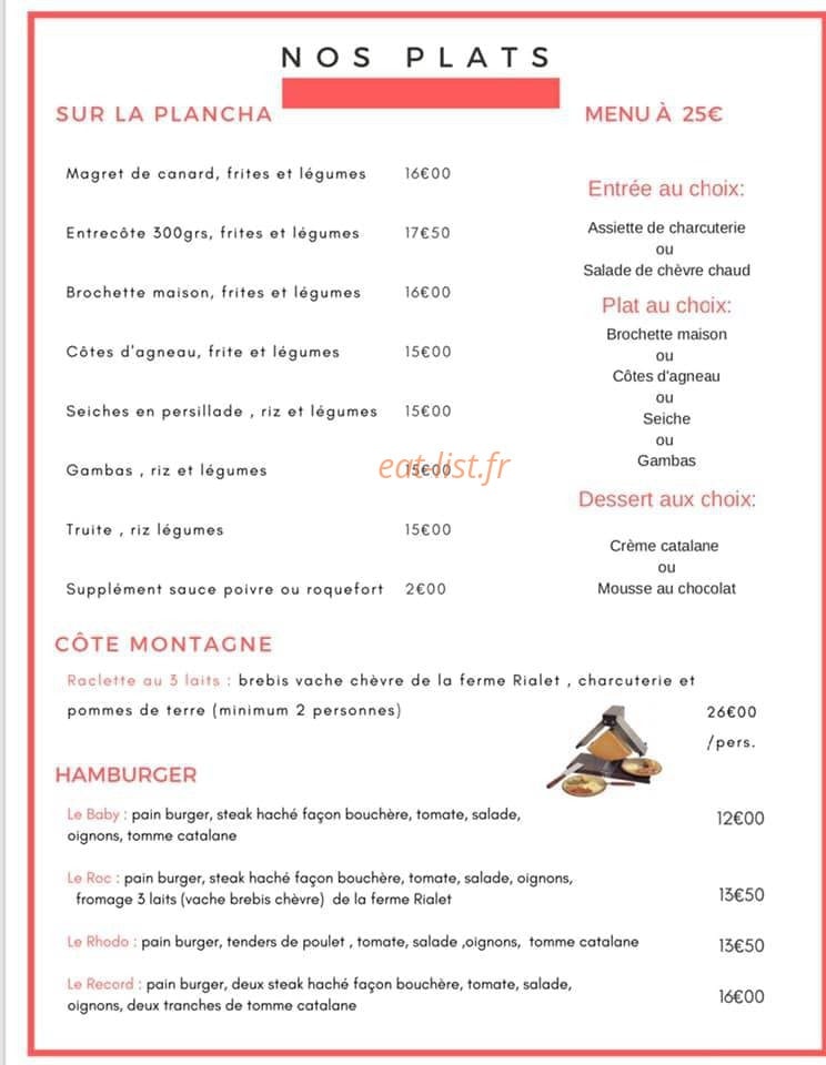 La Cabane du Cambre — carte page 2