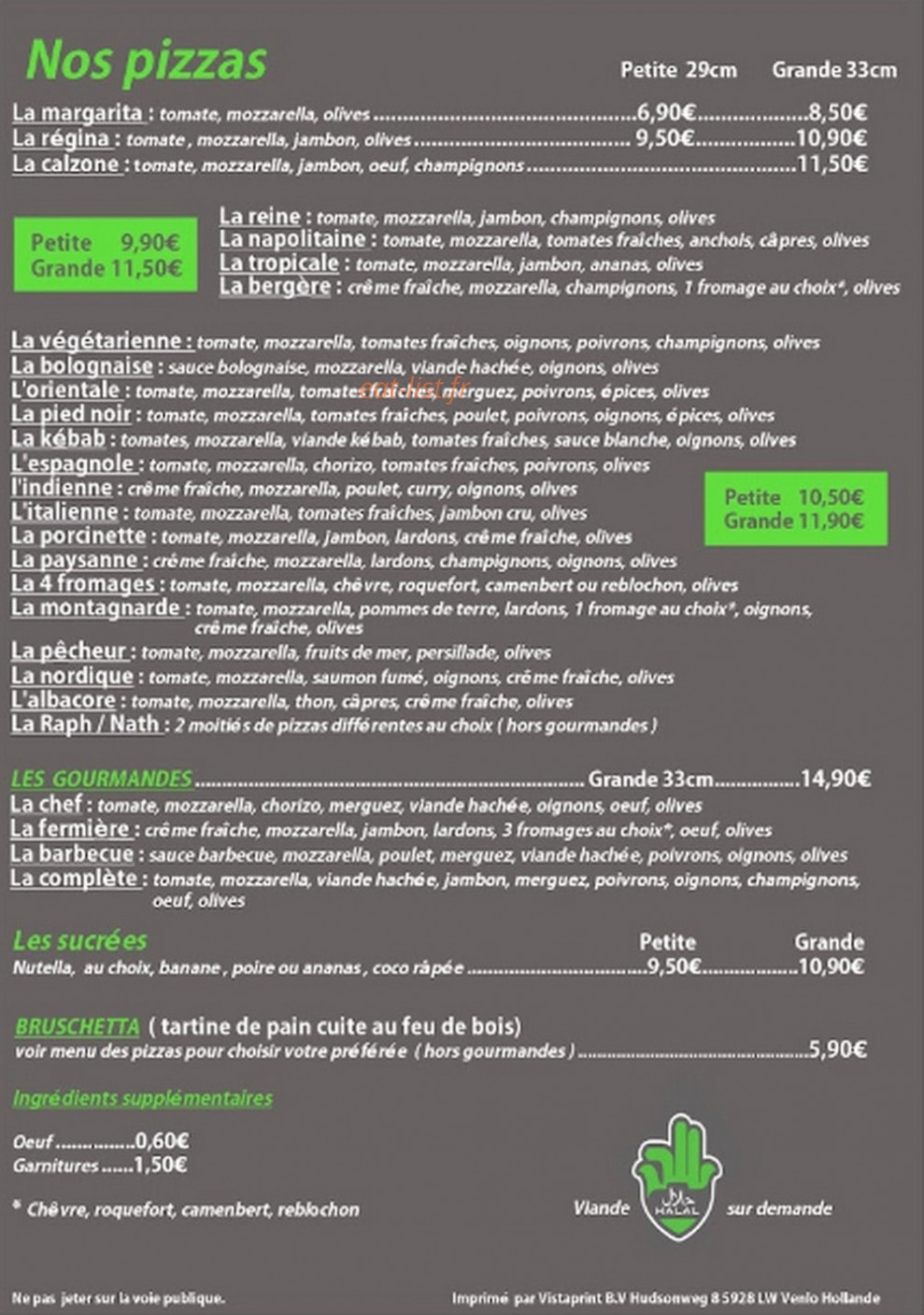 Raph et Nath pizza — carte page 2