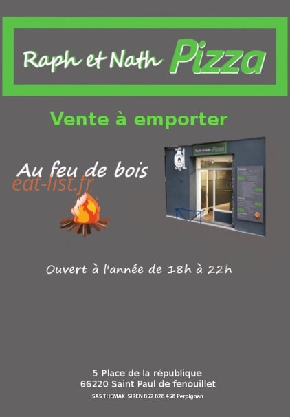 Raph et Nath pizza — carte page 1